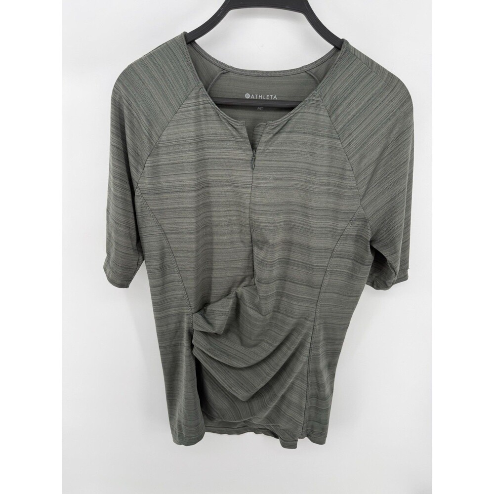 Athleta Shirt Womens MT Green Short Sleeve Crew Neck Lightweight Athletic Top